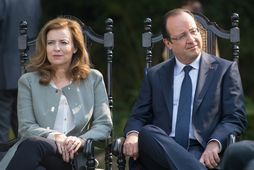 Valérie Trierweiler og François Hollande á meðan allt lék í lyndi milli þeirra.