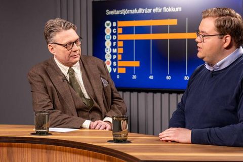 Andrés Magnússon og Hermann Nökkvi Gunnarsson spá í spilin.