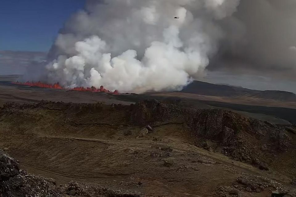 Gosið úr einni vefmyndavéla mbl.is.