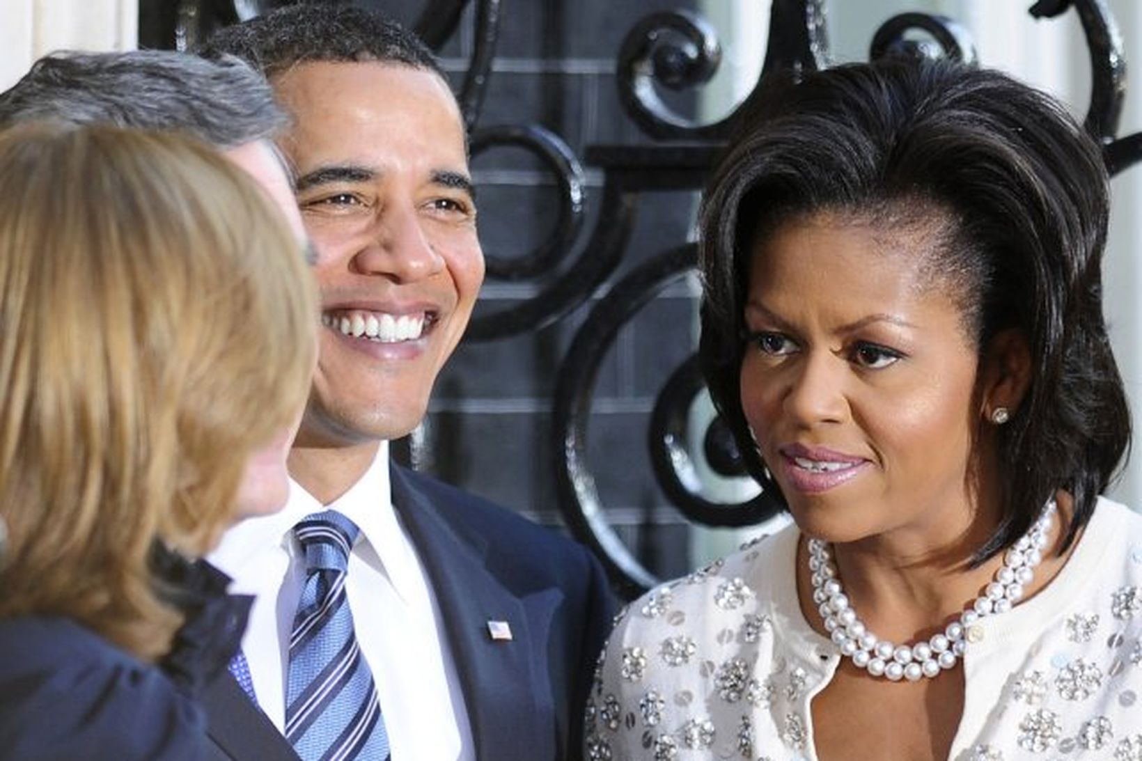 Gordon og Sarah Brown tóku á móti Barack og Michelle …