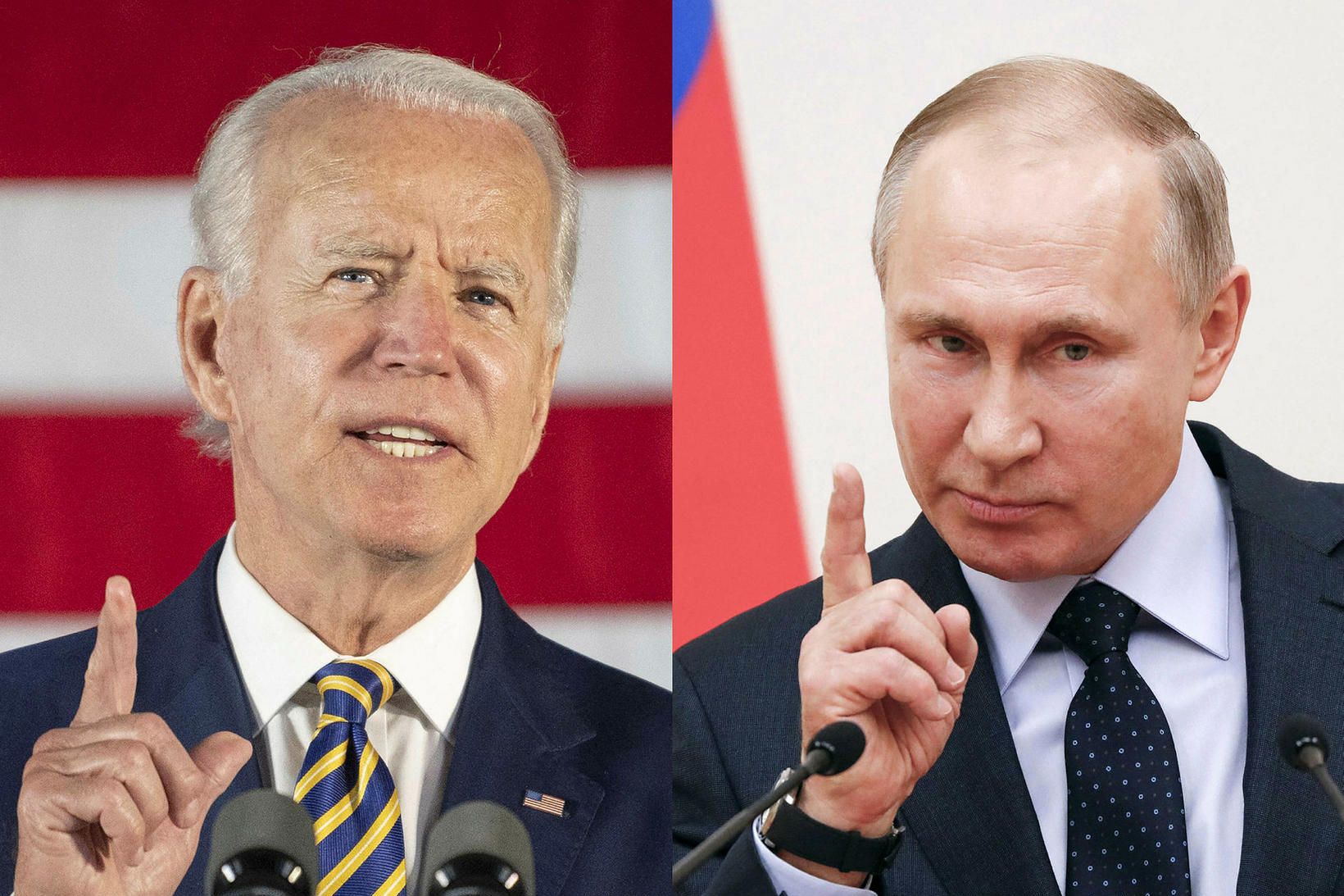 Joe Biden forseti Bandaríkjanna og Vladimír Pútín forseti Rússlands ætla …