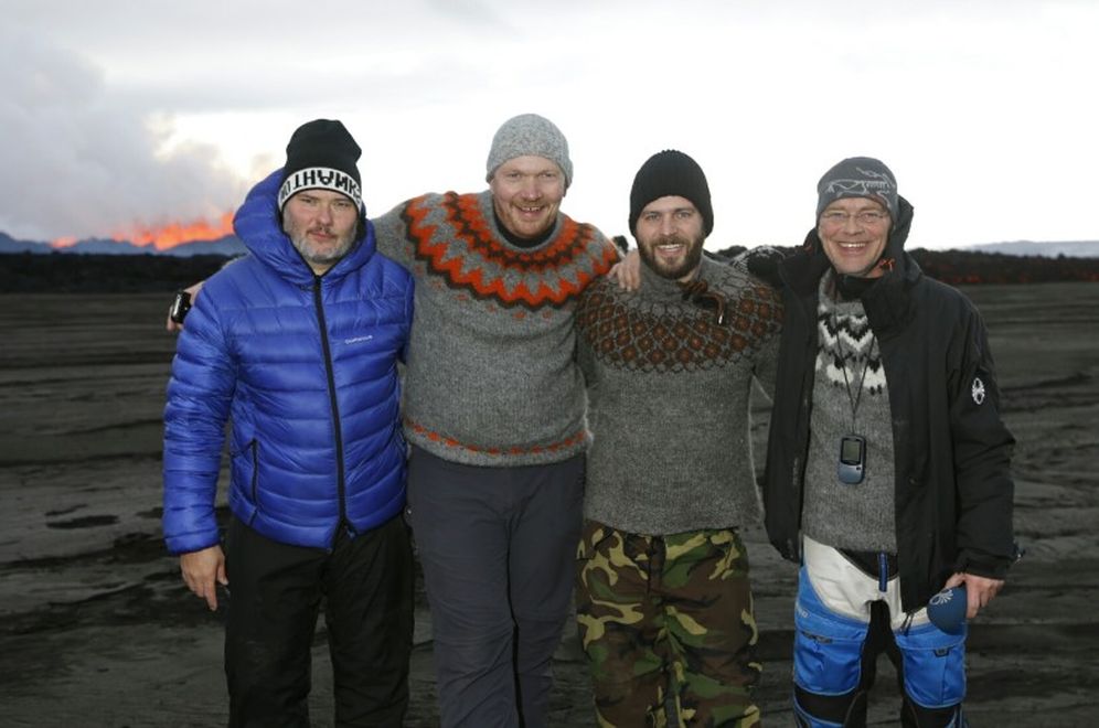 Fjölmiðlafólk að störfum