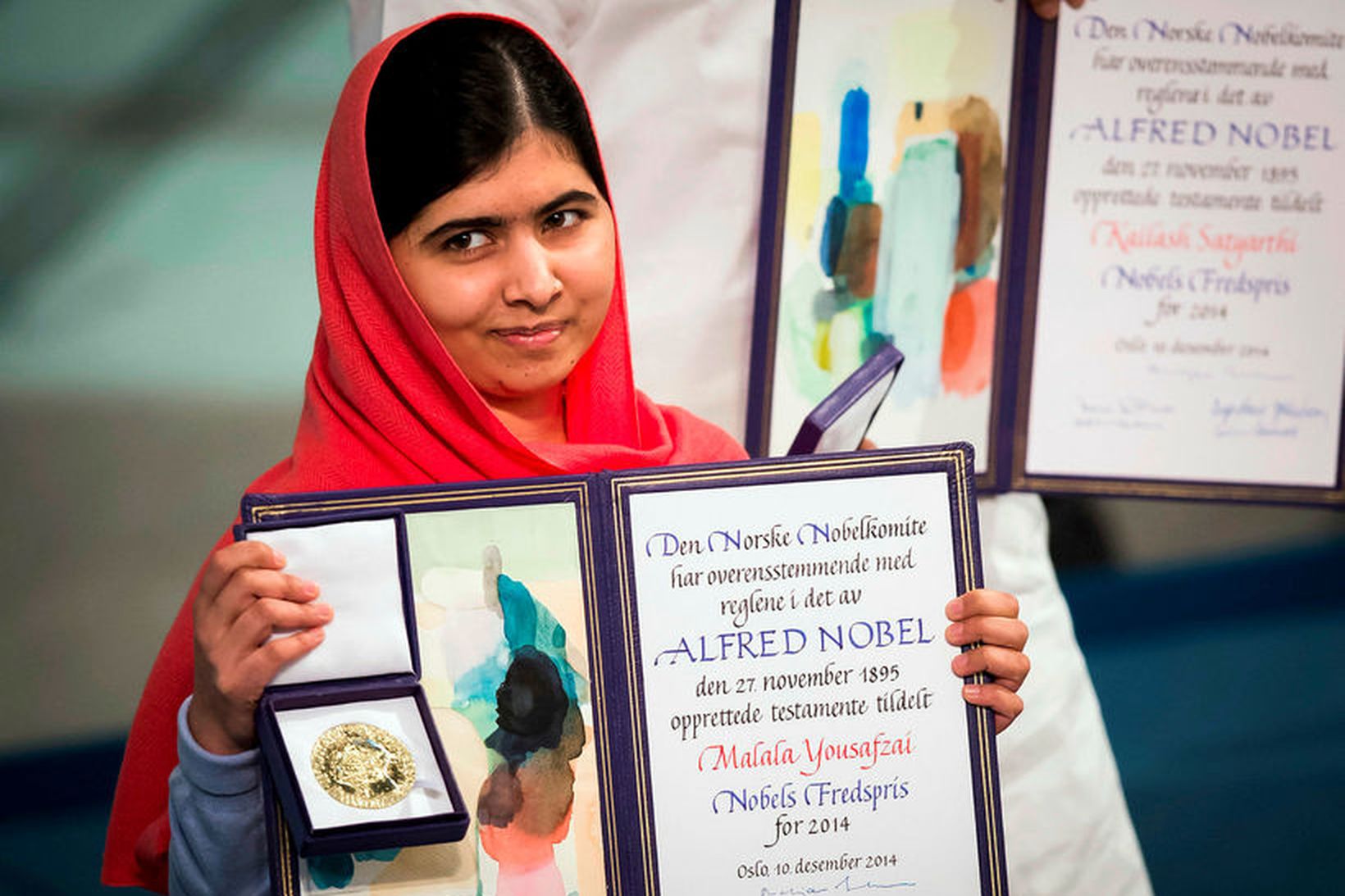 Malala varð friðarverðlaunahafi Nóbels yngst manna árið 2014, þá aðeins …