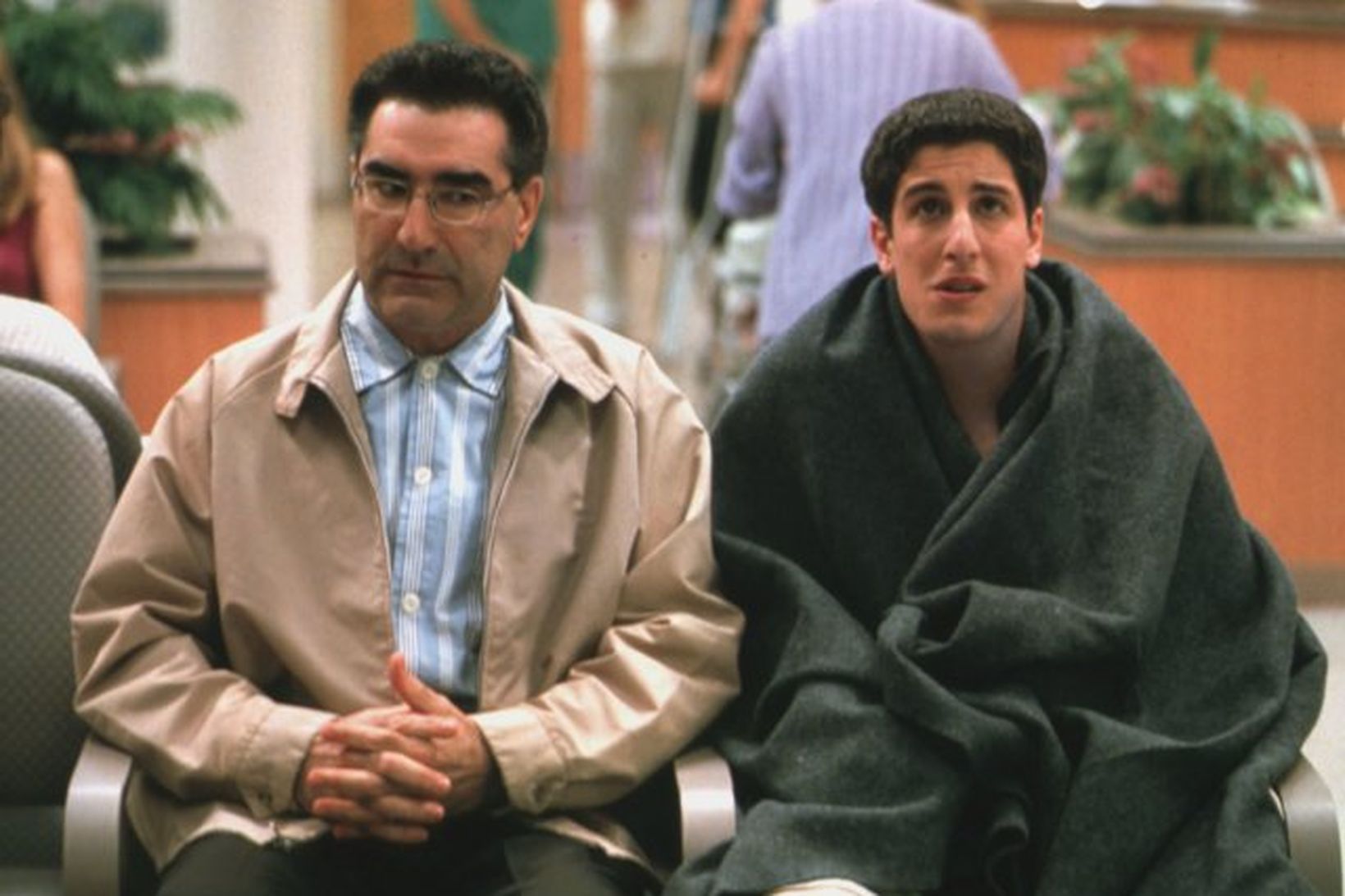 Jason Biggs (t.h.) ásamt meðleikara sínum Eugene Levy í American …