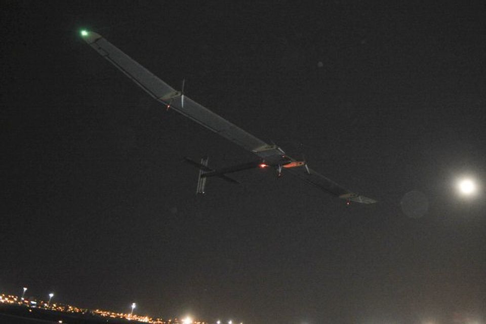 Solar Impulse á flugi.