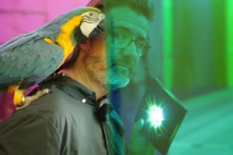 Artist Ólafur Elíasson with the new device.