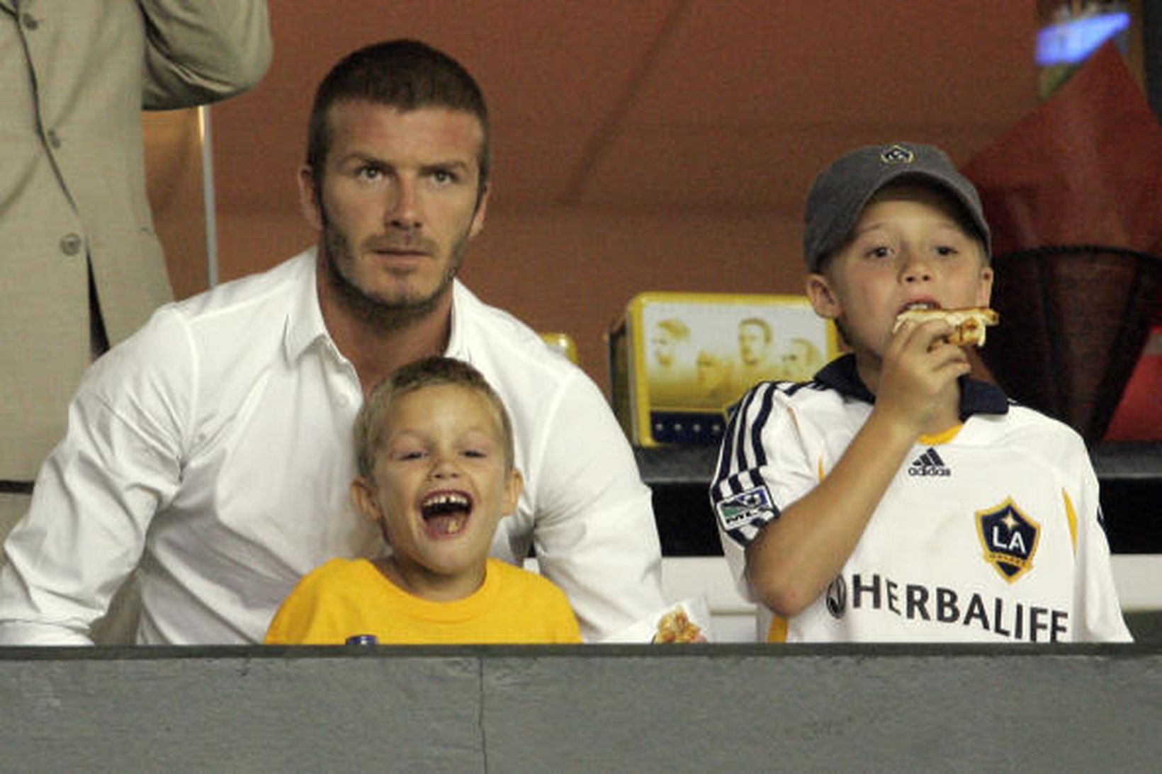 David Beckham með sonum sínum, Romeo og Brooklyn