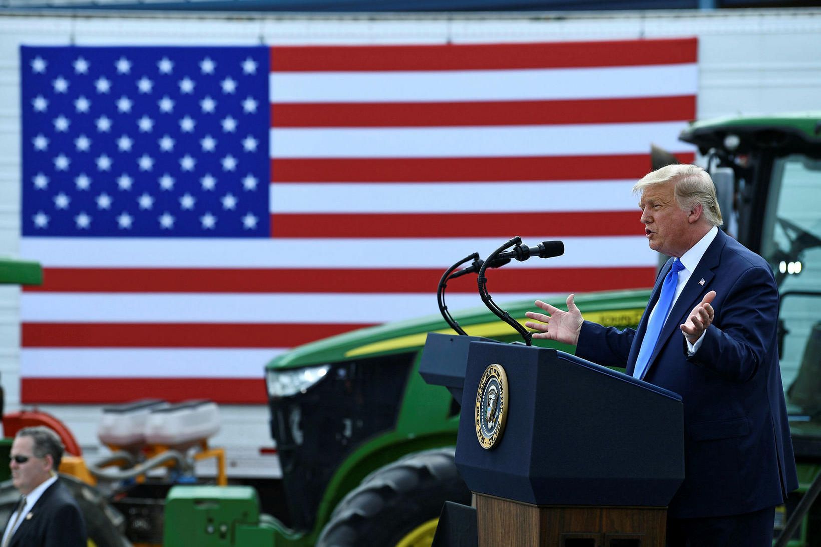 Donald Trump Bandaríkjaforseti í Norður-Karólínu í dag.