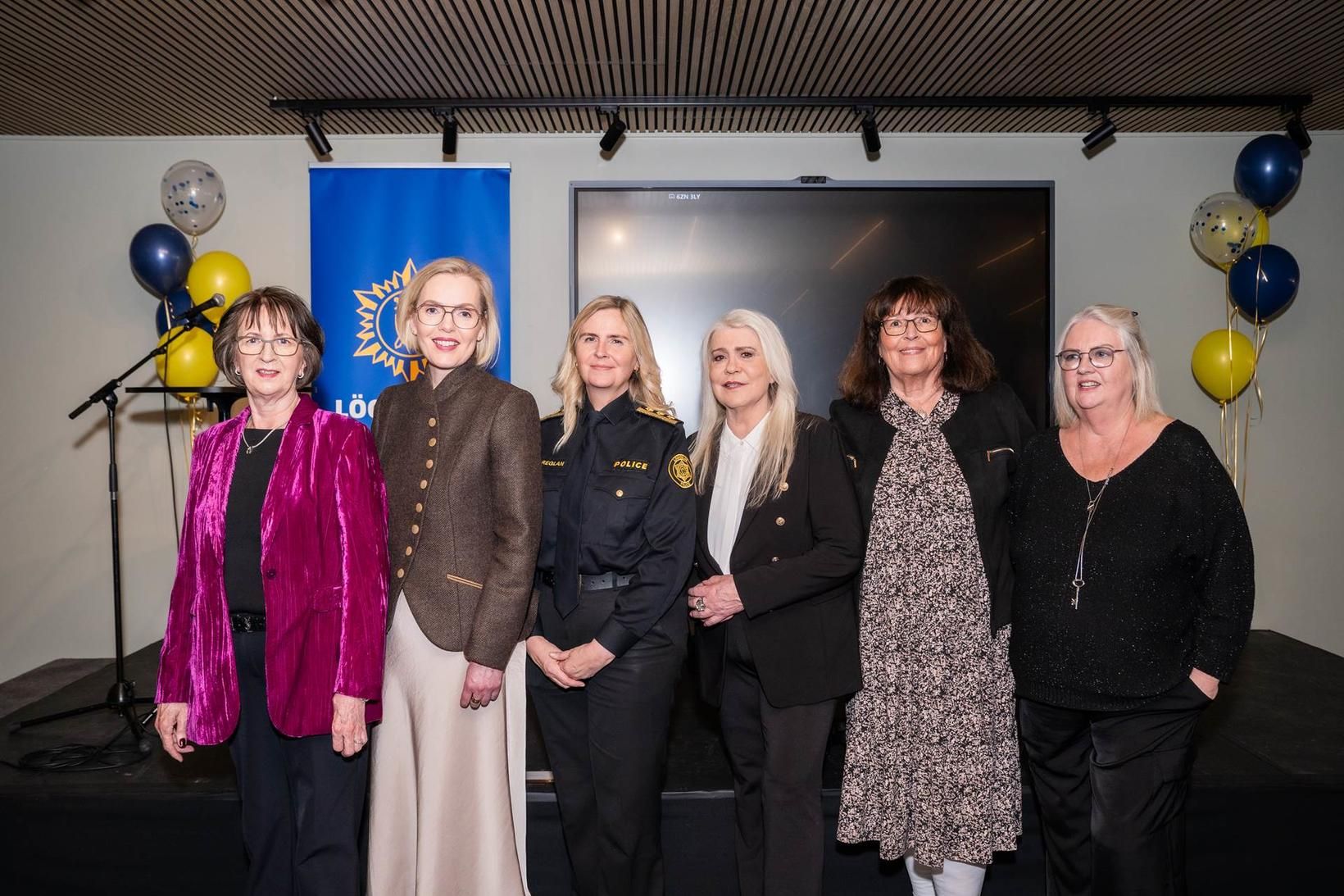 Katrín Þorkelsdóttir, Guðrún Hafsteinsdóttir dómsmálaráðherra, Halla Bergþóra Björnsdóttir lögreglustjóri, Arnþrúður …