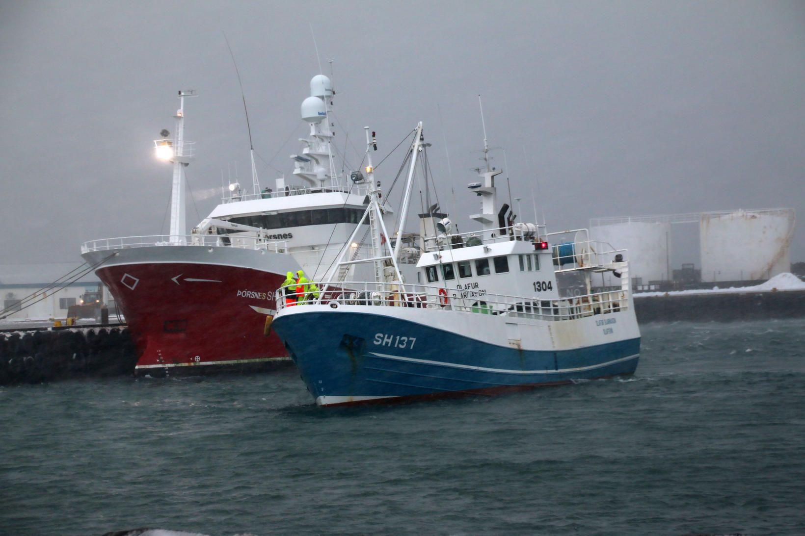 Það var þrútið loftið og þungur sjór þegar Ólafur Bjarnason …