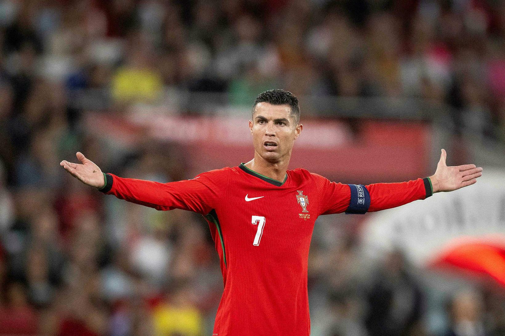 Cristiano Ronaldo í leik með portúgalska landsliðinu.