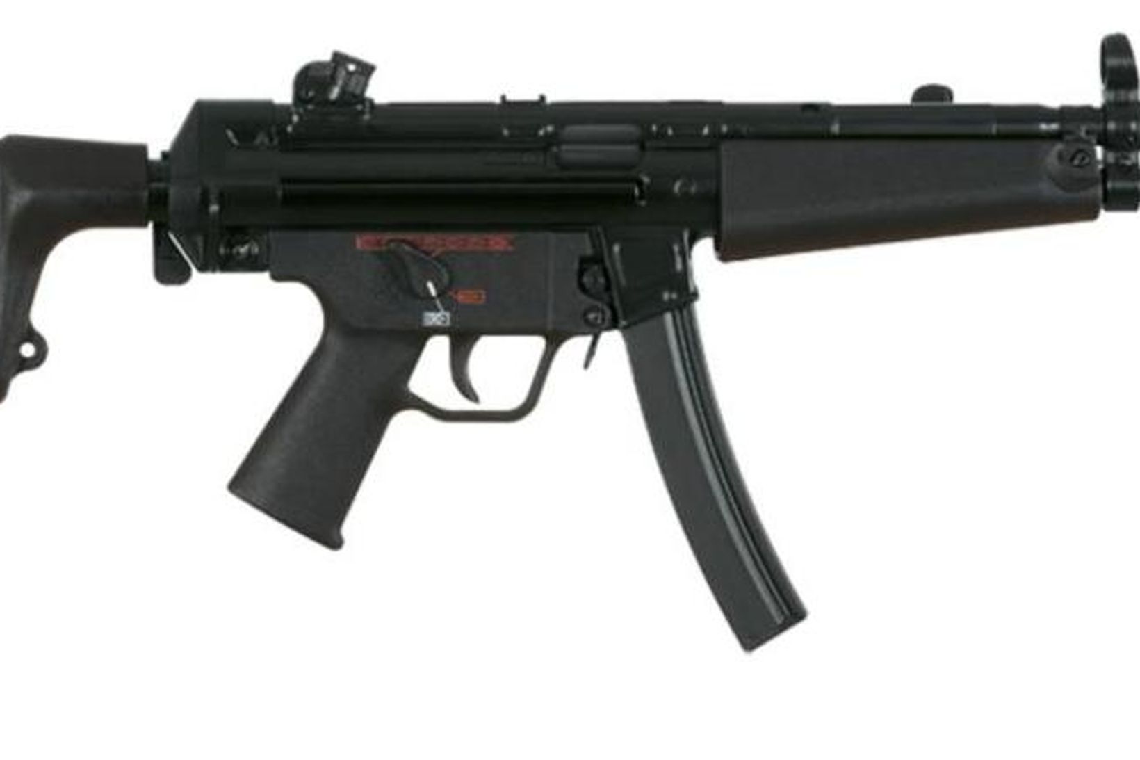 MP5-hríðskotabyssurnar, sem lögreglumenn um allan heim nota.