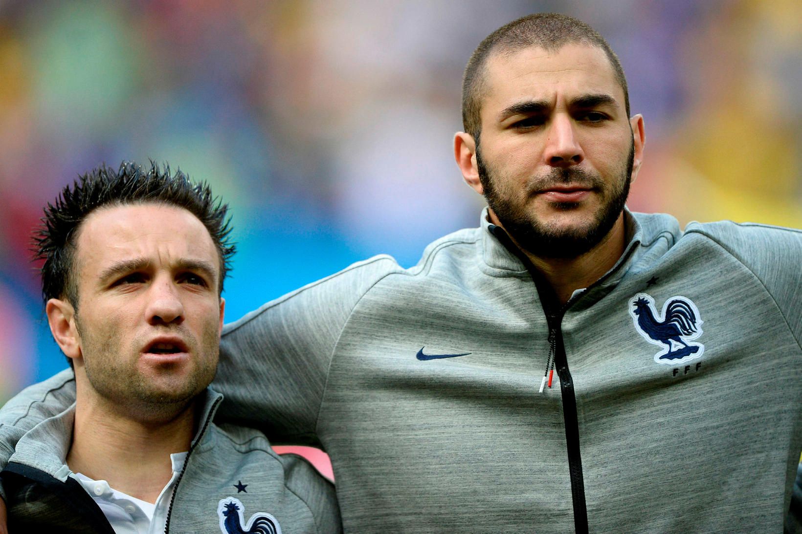 Mathieu Valbuena og Karim Benzema voru félagar í franska landsliðinu …