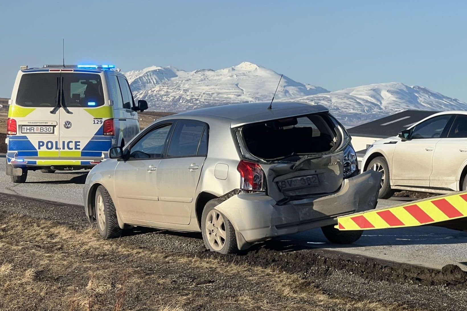 Áreksturinn átti sér stað á fimmta tímanum í dag á …