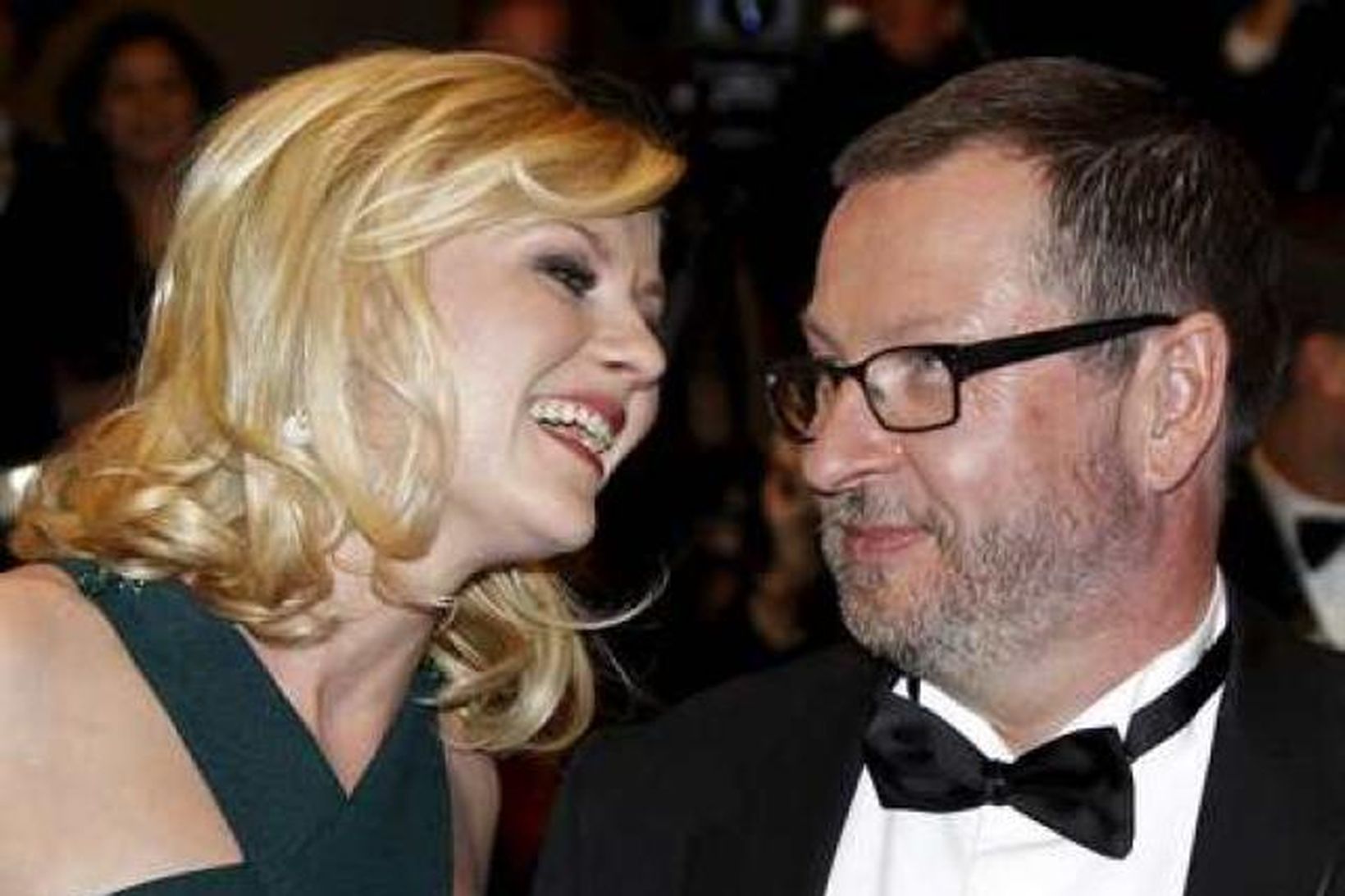 Kirsten Dunst og Lars von Trier í Cannes.