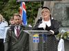 The President of Iceland, Halla Tómasdóttir,  delivered the National Day address today at Austurvöllur.