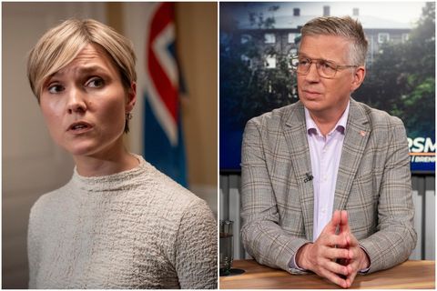Kristrún Frostadóttir og Víðir Reynisson.