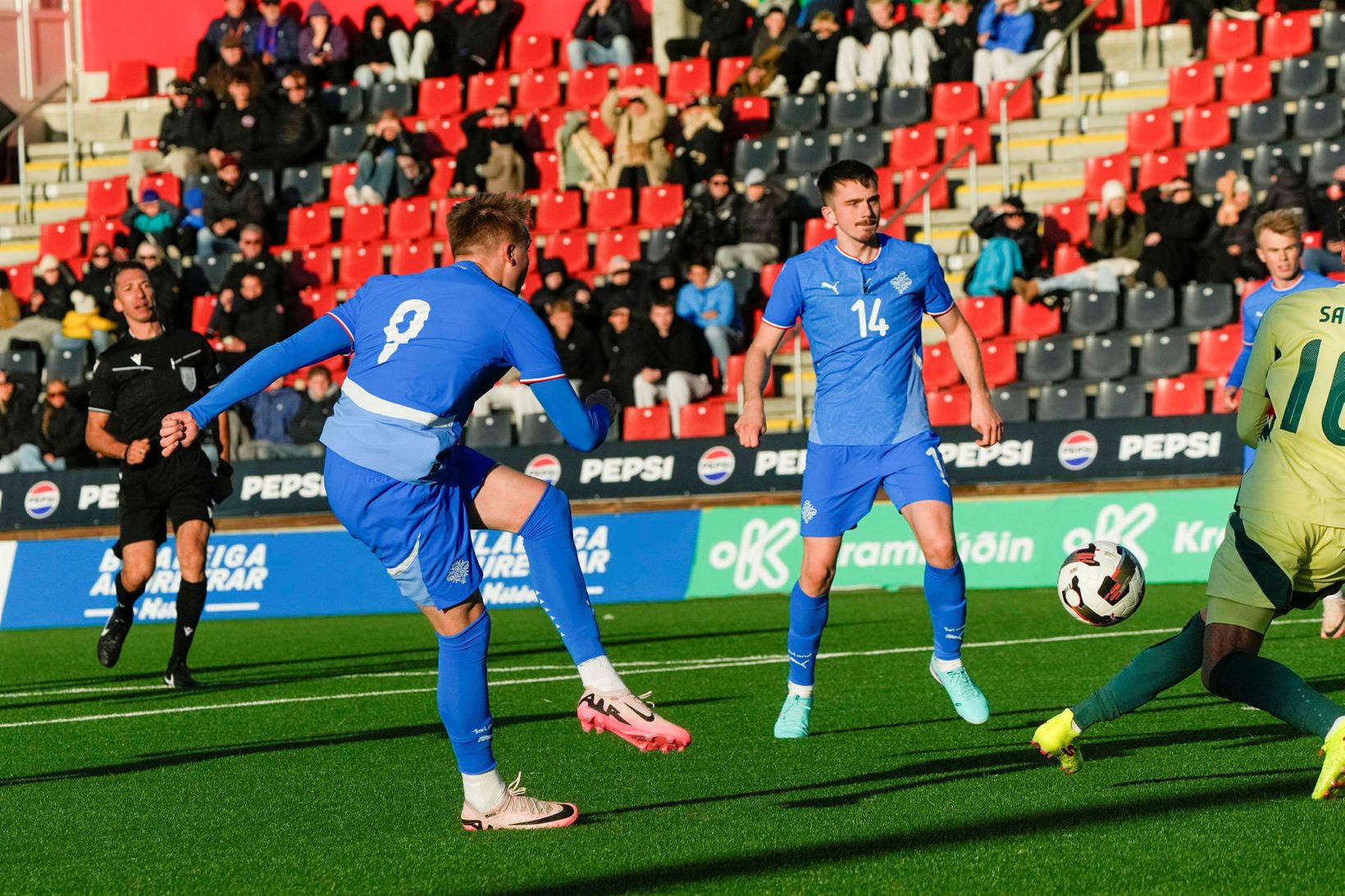 Benoný Breki Andrésson í leik með U21 árs landsliðinu.