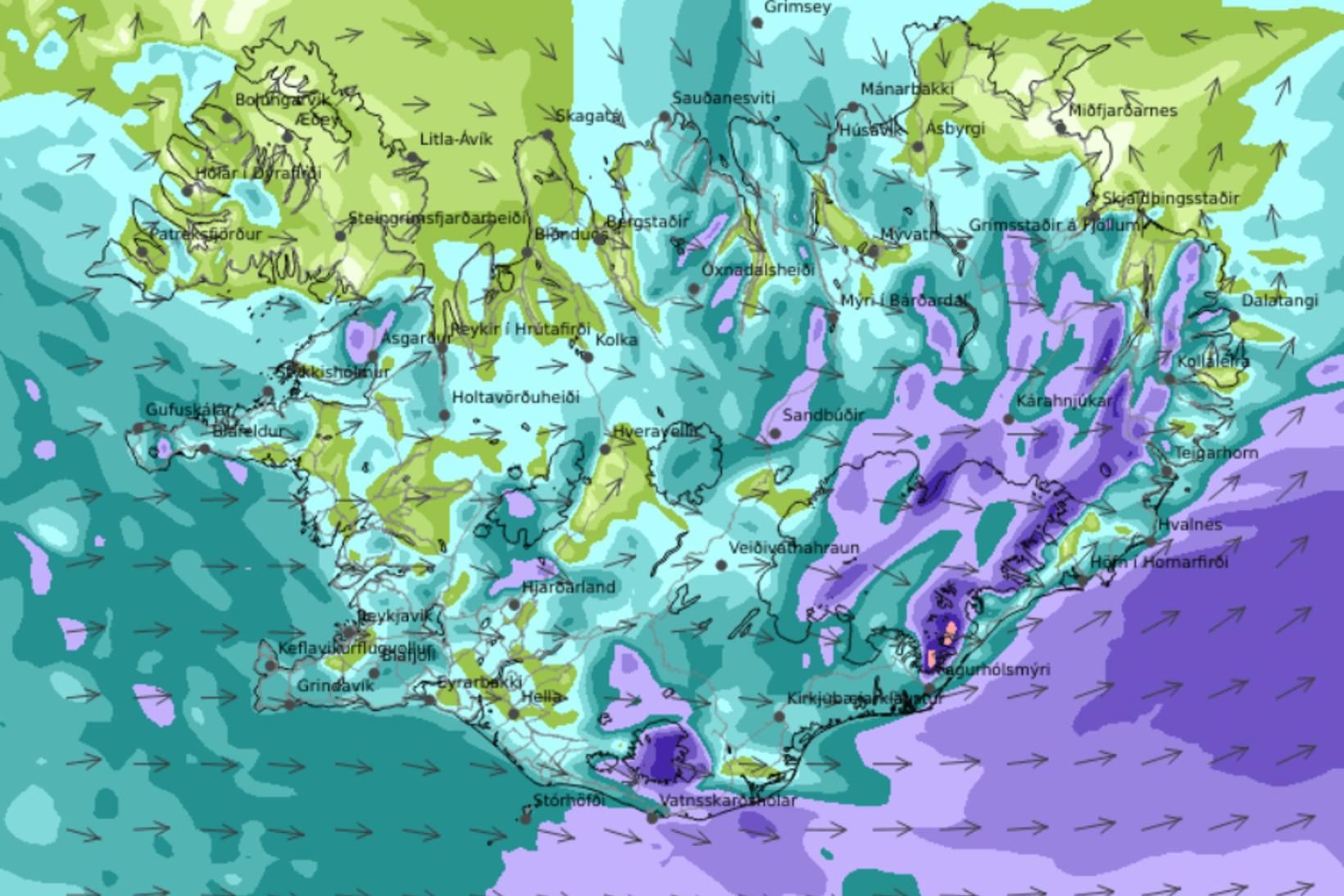 Sterkar vindhviður og krefjandi akstursskilyrði