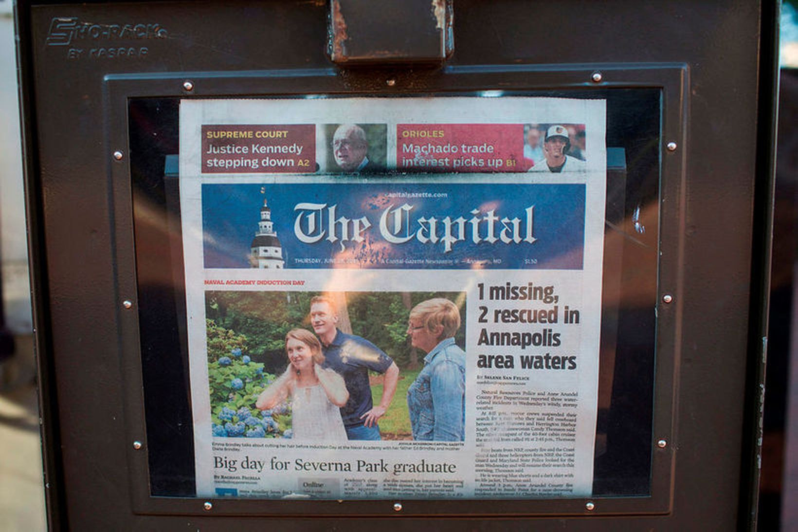 Capital Gazette í Annapolis hlaut sérstök Pulitzer-verðlaun í ár fyrir …