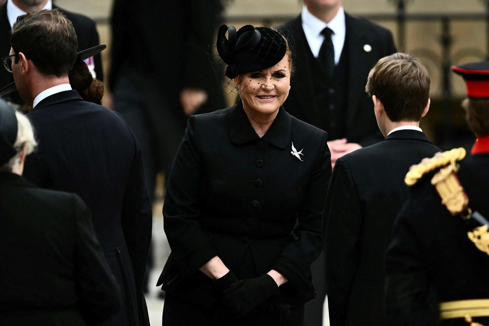 Sarah Ferguson er komin í Westminster Abbey.