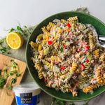 Próteinríkt pastasalat úr smiðju Helgu Möggu sem steinliggur