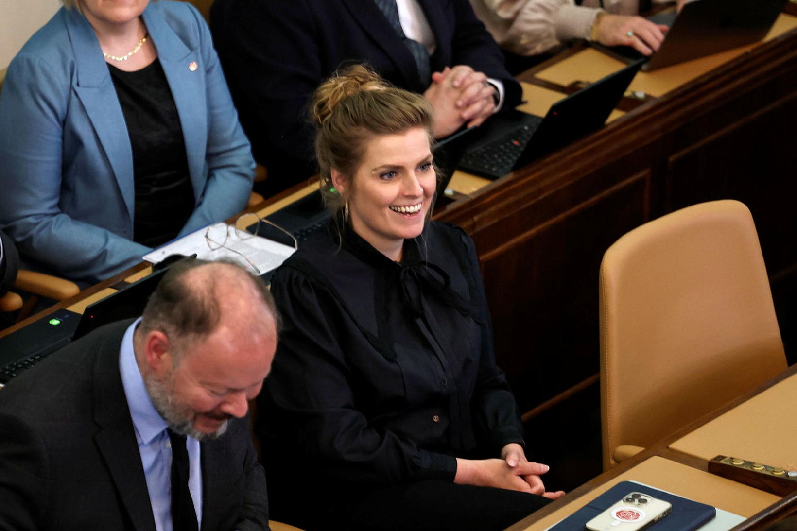 Ása Berglind Hjálmarsdóttir, þingmaður Samfylkingarinnar, á Alþingi ásamt Bergþóri Ólasyni, …