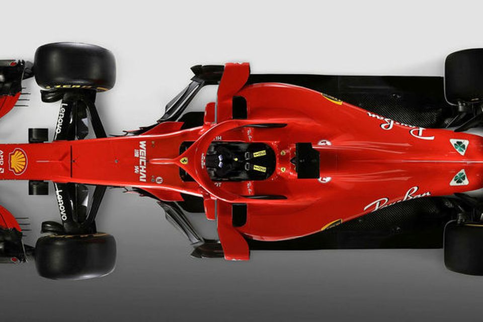 Ferrari svipti SF71H-bílinn hulum í Maranello í dag.