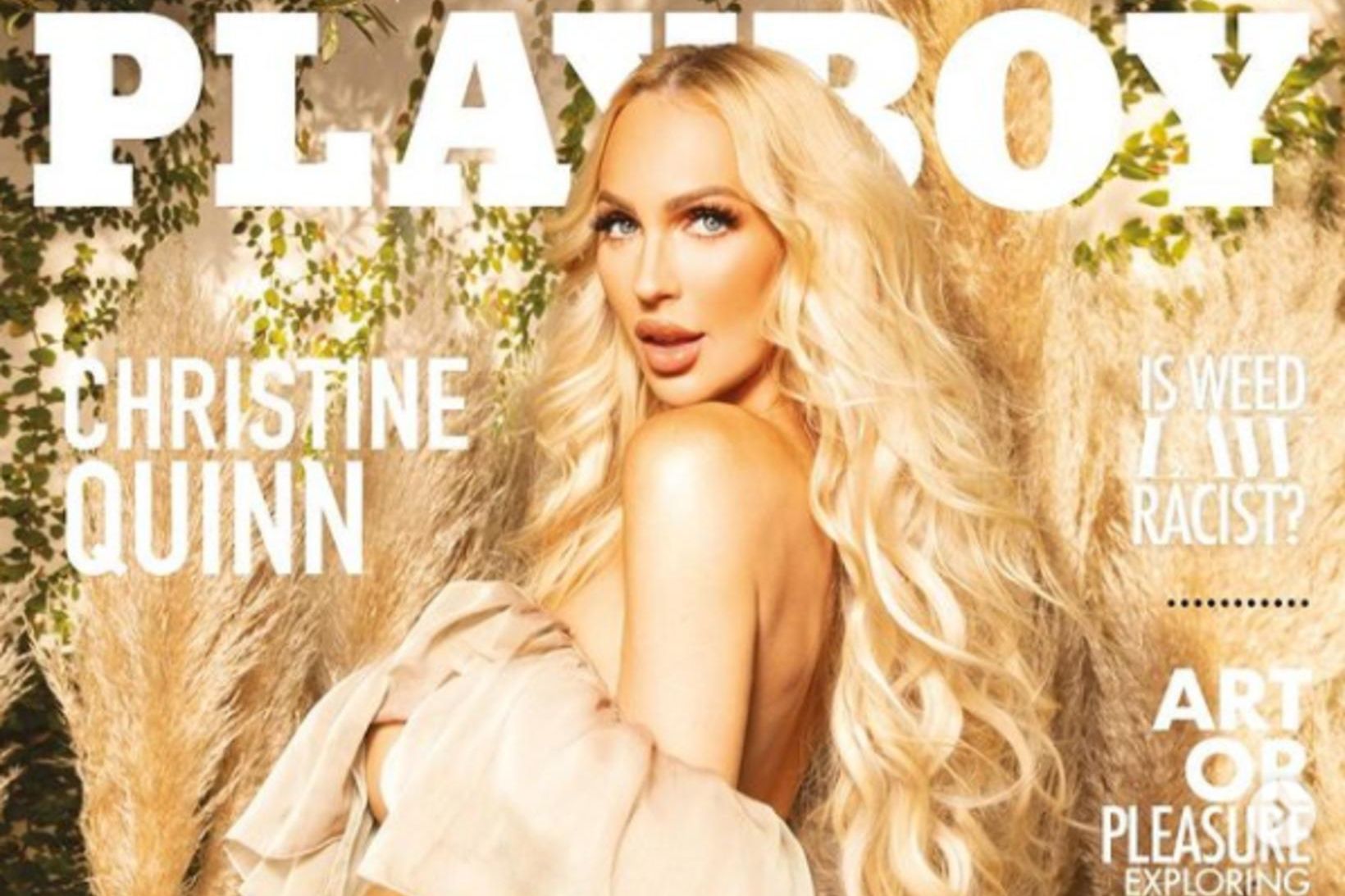 Christine Quinn prýðir forsíðu Playboy í Suður-Afríku í mars.
