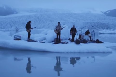 Kaleo performing live at Fjallsárlón glacial lagoon.