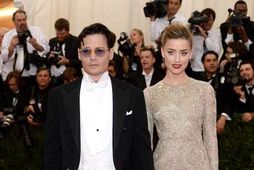 Leikaraparið Johnny Depp og Amber Heard.