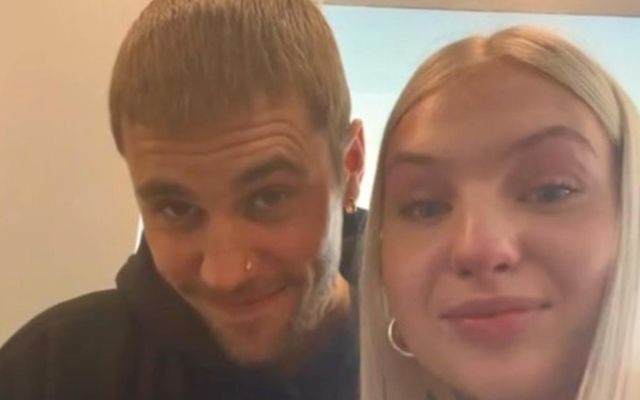 Dagbjört Lilja fékk mynd af sér með Justin Bieber.