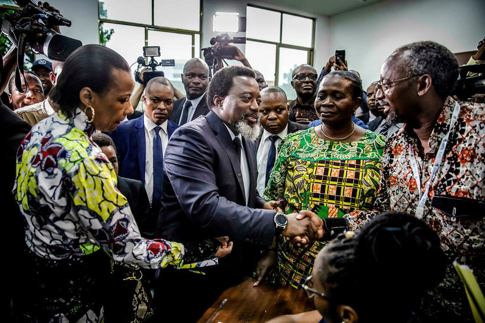 Joseph Kabila, forseti Austur-Kongó á kjörstað.
