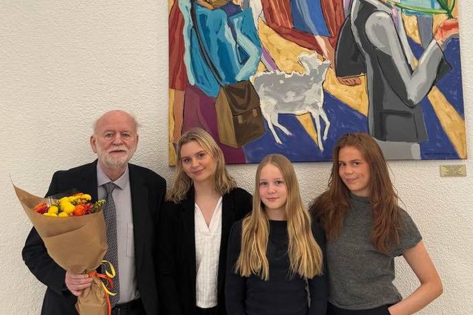 Ágúst með sonardætrum sínum Elísabetu Unu, Maríu Guðrúnu og Kristrúnu …
