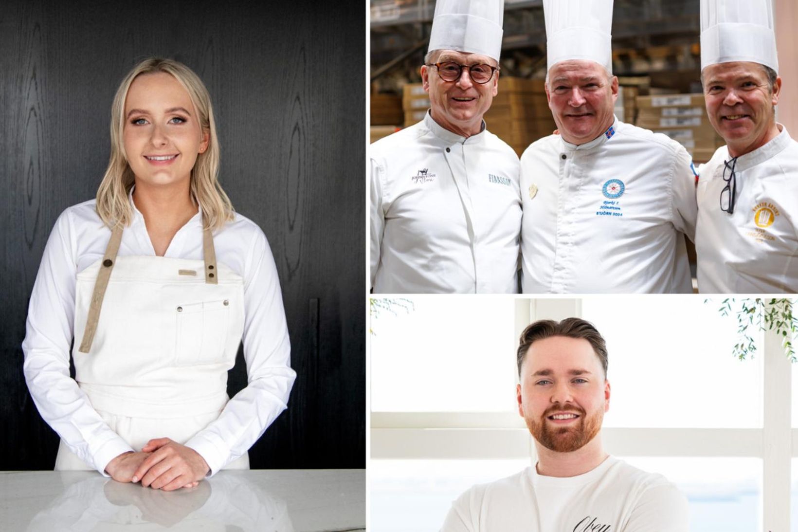 Pastry chef Ólöf Ólafsdóttir, along with Óskar Finnsson, Bjarki Hilmarsson, ...