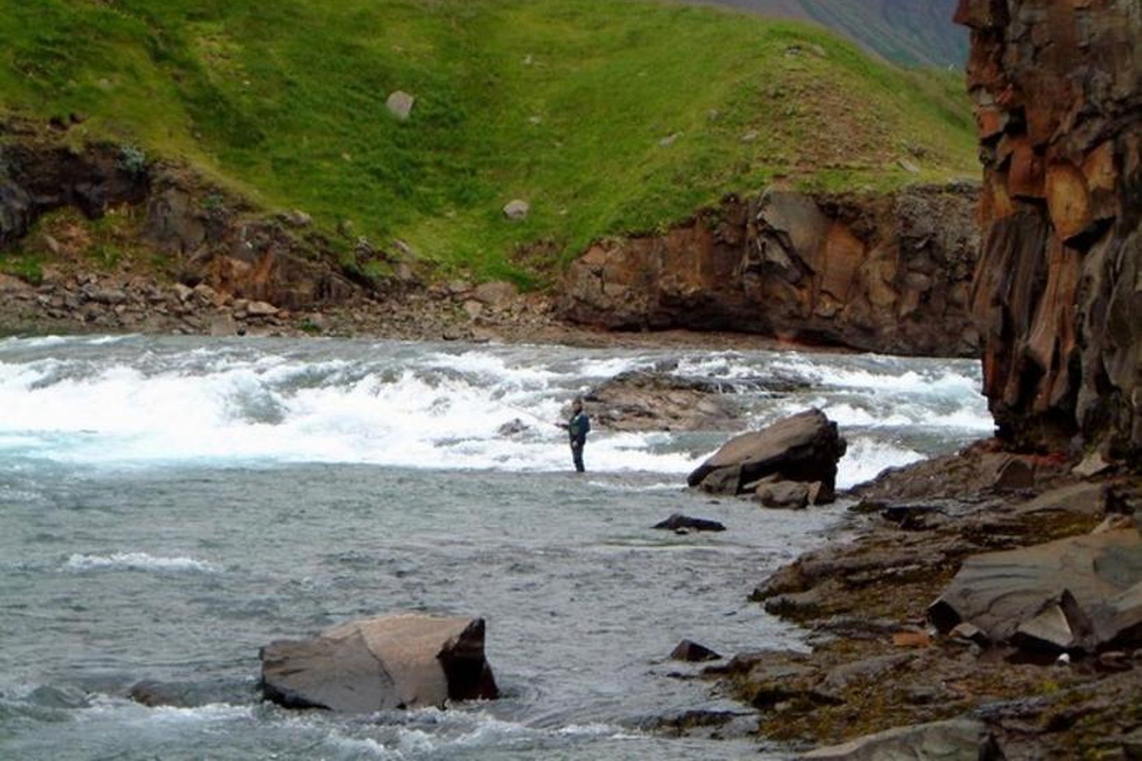 Veiðistaðurinn Bjarghorn í Fnjóská.