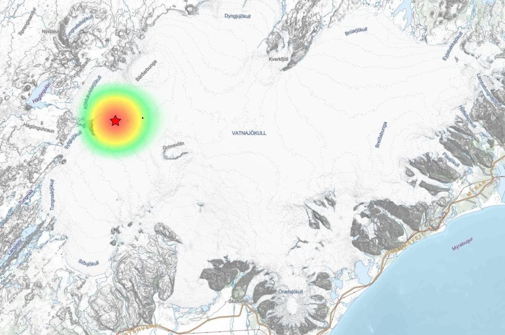 Vatnajökull skelfur