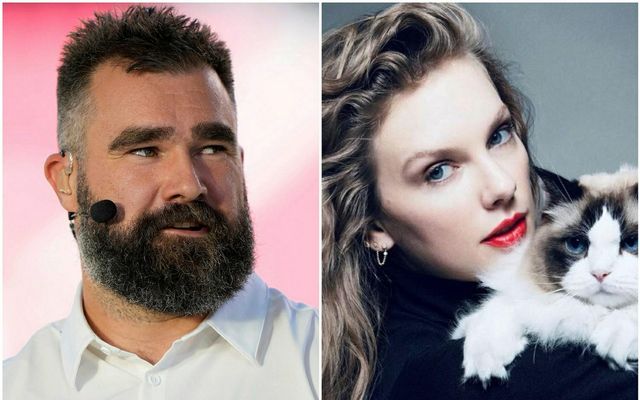 Fyrrum ruðningskappinn Jason Kelce og söngkonan Taylor Swift.