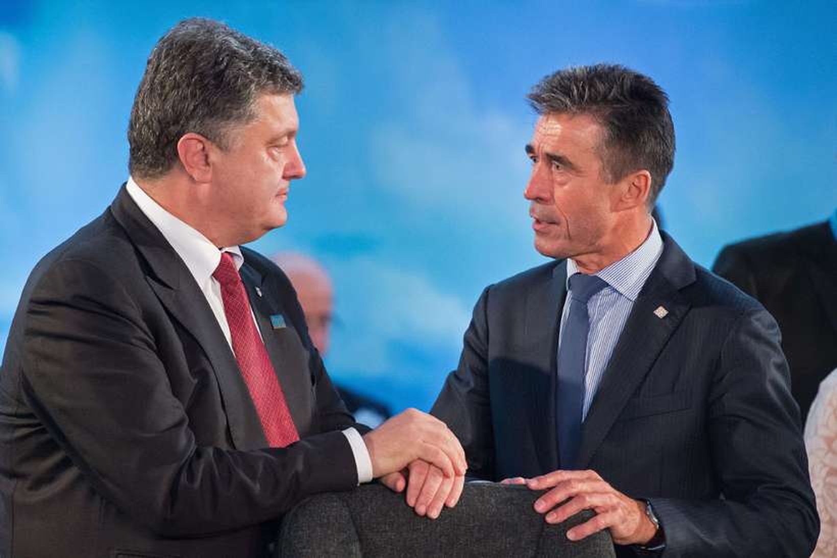 Framkvæmdastjóri NATO, Anders Fogh Rasmussen og Úkraínuforseti, Petro Poroshenko.