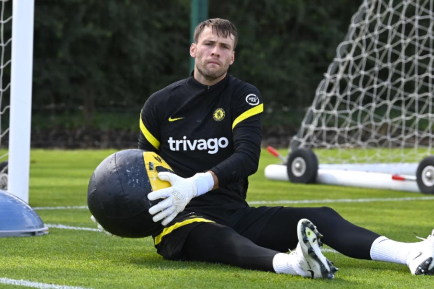 Marcus Bettinelli á æfingu hjá Chelsea.
