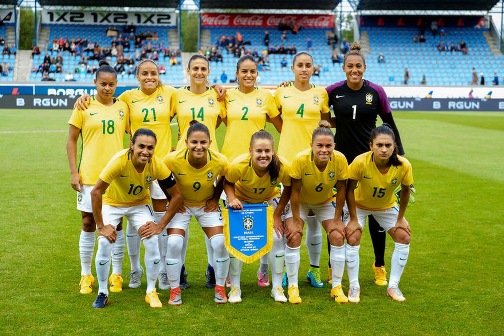 Brasilíska landsliðið sem vann Ísland 1:0 á Laugardalsvellinum síðasta sumar.
