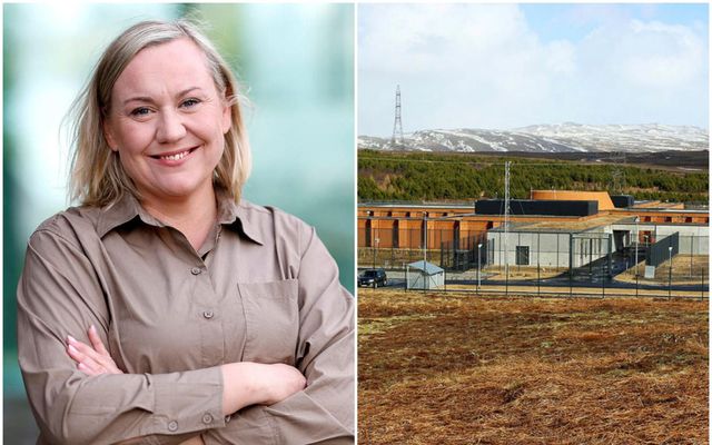 Samsett mynd af Þorbjörgu og fangelsinu á Hólmsheiði.