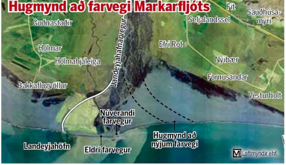 Markarfljótið fært til?