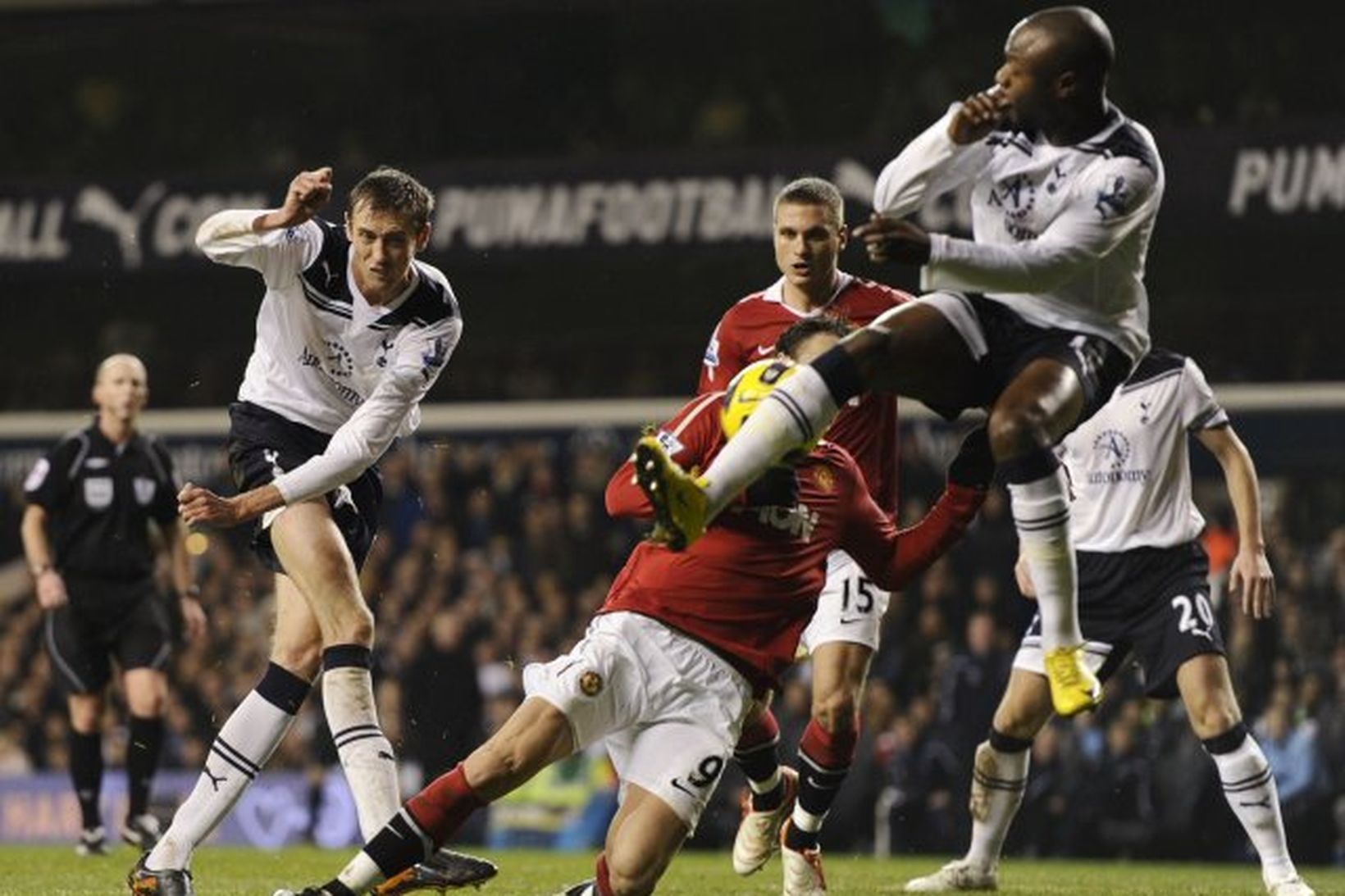 Hart barsist í leik Tottenham og Manchester United í dag.