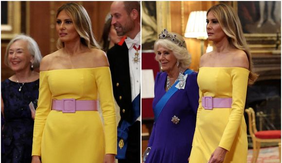 Guli kjóllinn þykir óvenjulegur fyrir Trump 