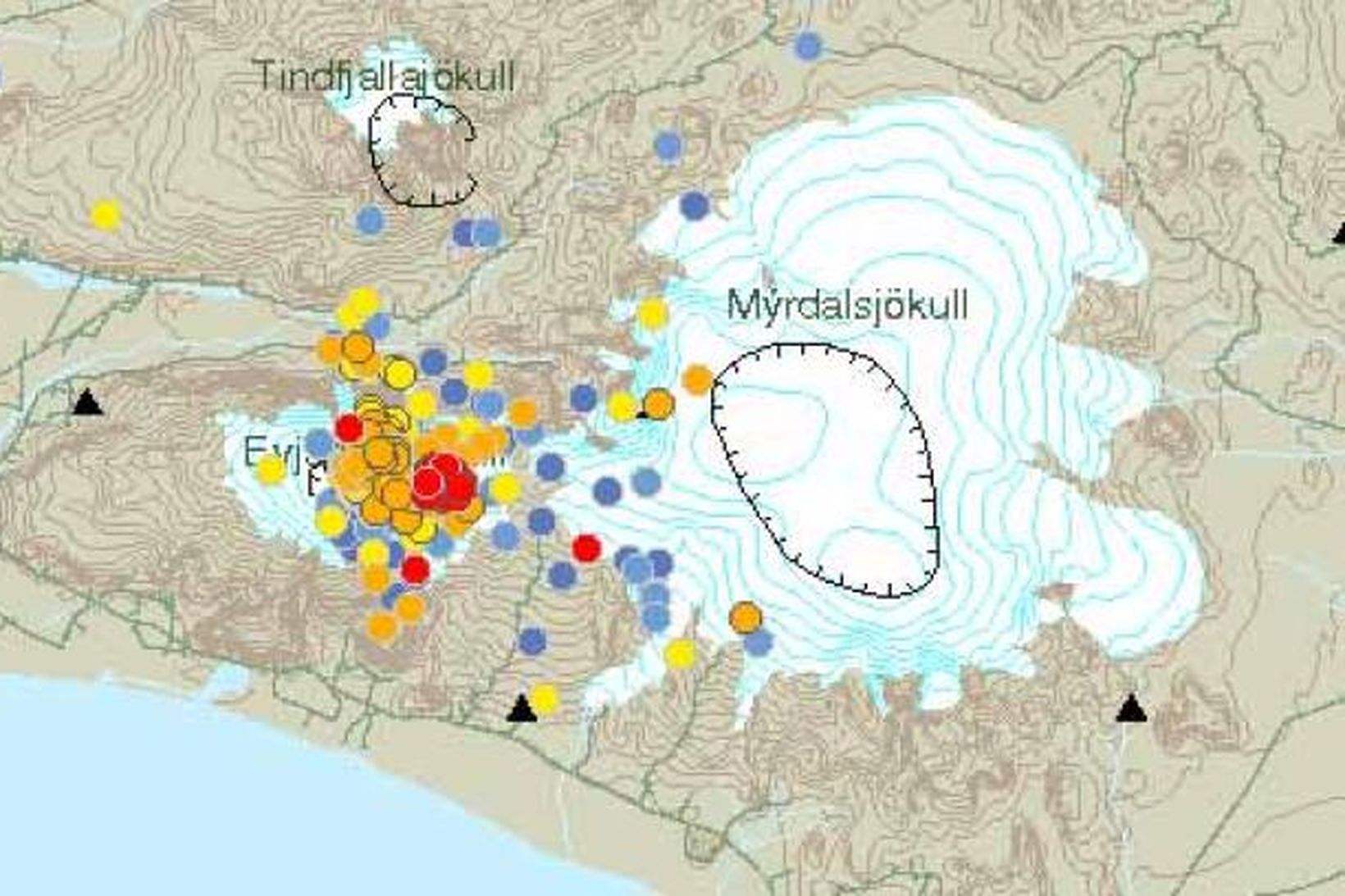 Heldur hefur dregið úr skjálftavirkni undir Eyjafjallajökli.