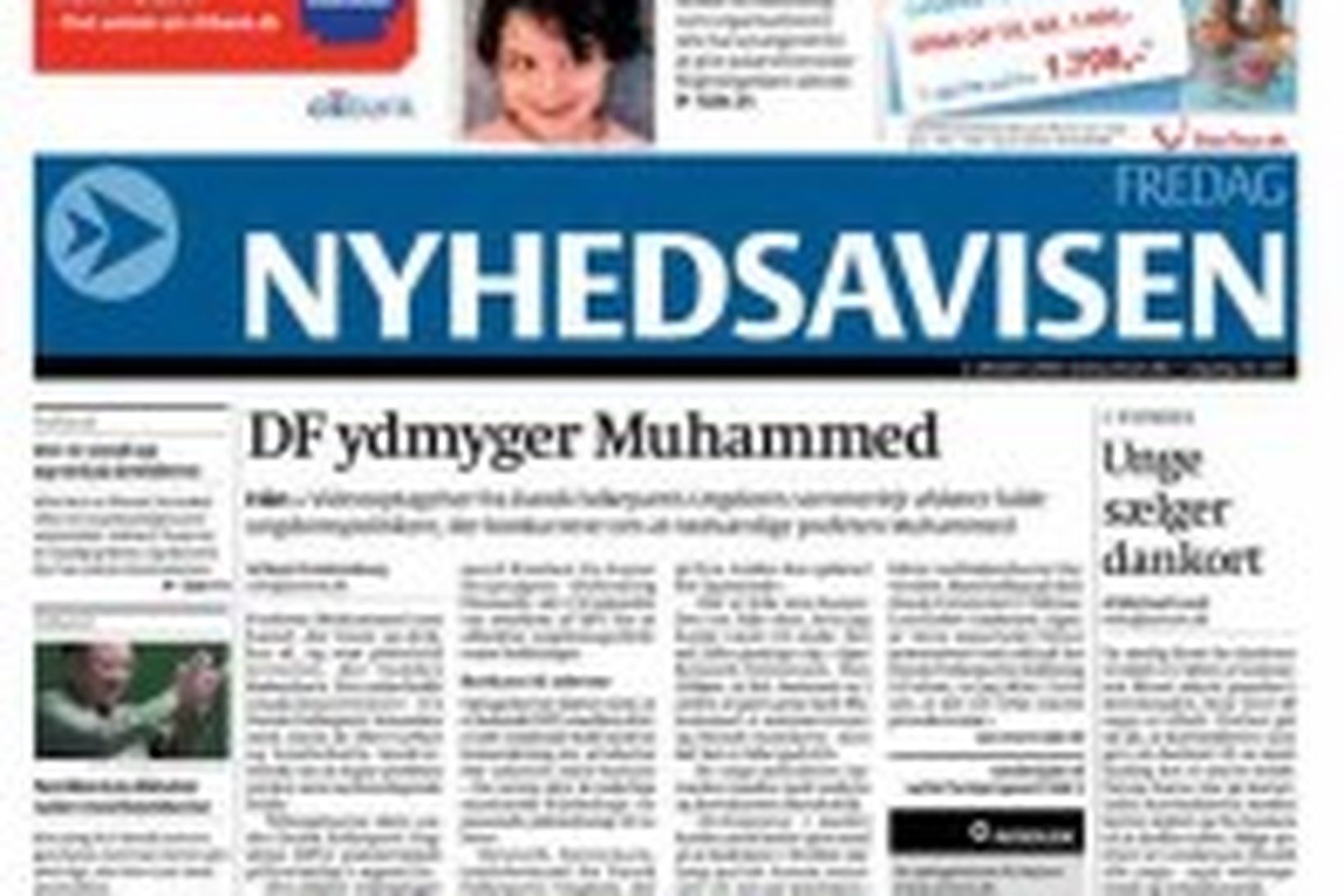 Fyrsta forsíða Nyhedsavisen.