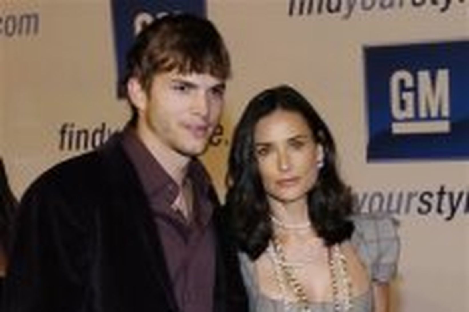 Ashton Kutcher með eiginkonu sinni Demi Moore.