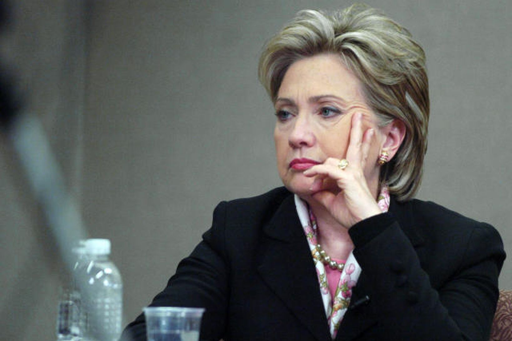 Hillary Rodham Clinton á umræddum fundi í Sioux Falls á …
