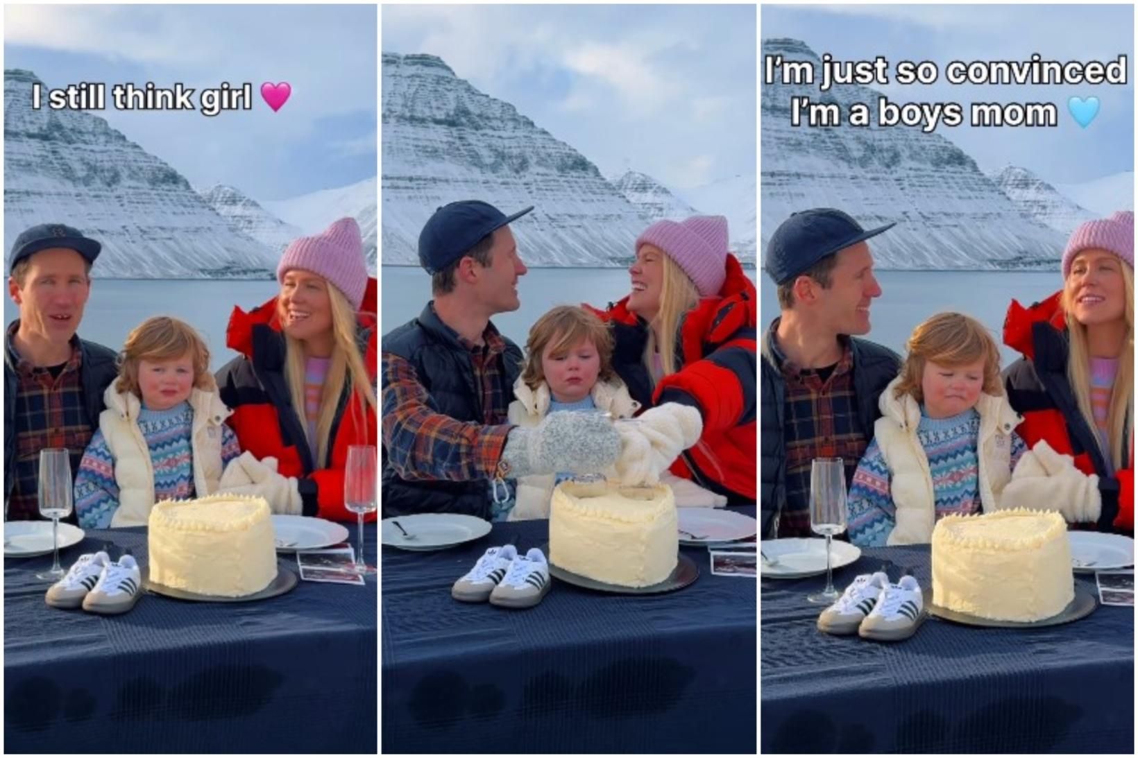 Fjölskyldan deildi þessu skemmtilega augnabliki með fylgjendum sínum.